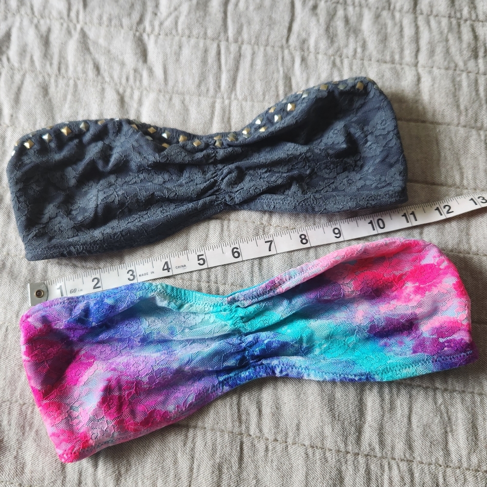 🔷️ 5/$25 Set of 2 Lace Bandeaus Pink Victoria's Secret Smal - Picture 2 of 4